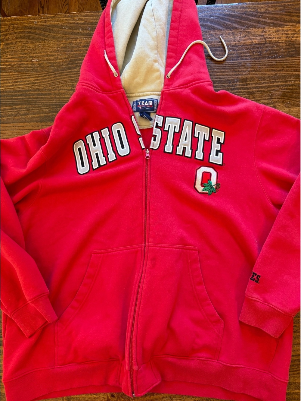 Ohio State Buckeyes Red Full Zip Hoodie Sweatshirt XL